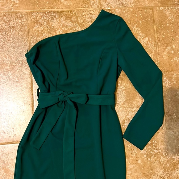Emerald green sleeveless dress (M) - Picture 2 of 3